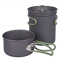 Набір Кемпингового Посуду Bo-Camp Explorer 2 Pieces Hard Anodized Anthracite / Green (2200240) Туристичний Посуд, фото 3