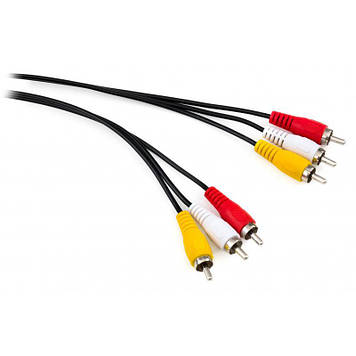 Кабель мультимедійний Vinga 3RCA to 3RCA 1.8 м (VCP3RCA1.8)
