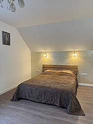 Ліжко двоспальне "Хюгге" з натурального дерева дуб