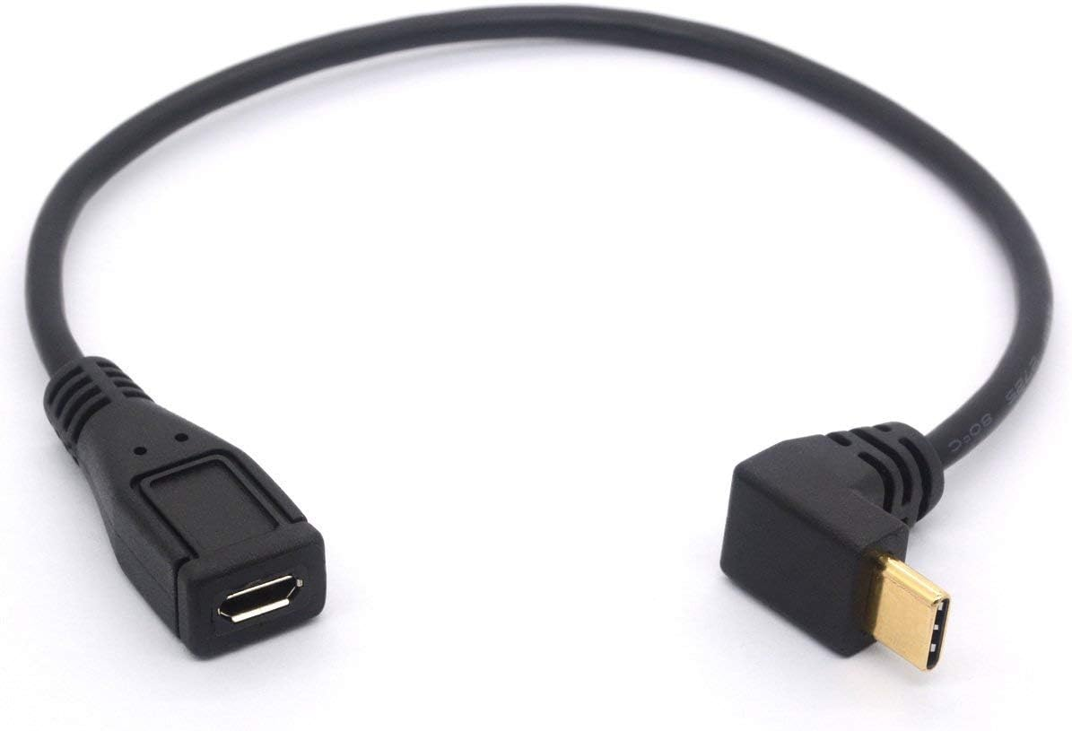 Кабель Micro USB - Type C 25см, вигнутий на 90 градусів USB C Male ...