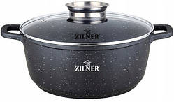 Каструля  з кришкою Zilner ZL-9003 (2.3л, 20см, мармурове антипригарне гранітне покриття)