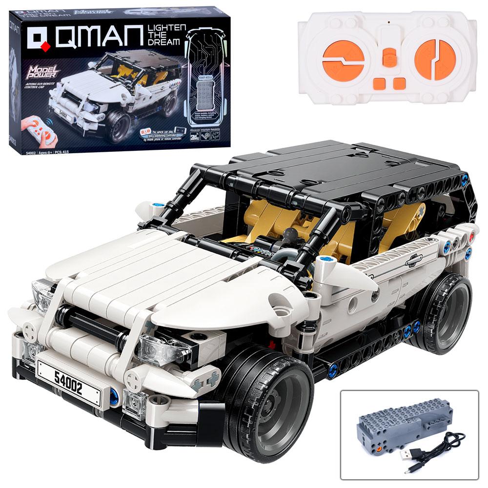 Конструктор Qman 54002 радіокер. (2,4G), акум., машина-їздяча, USB, 415 дит., Кор., 43-25,5-10 см., фото 1