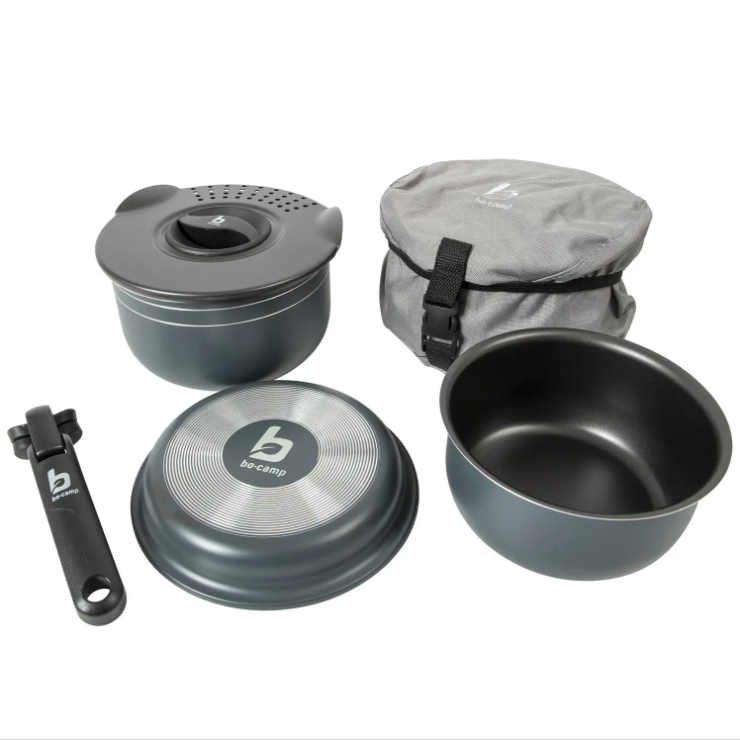 Набір Кемпингового Посуду Bo-Camp Trekking 5 Pieces Anthracite (2300351) Туристичний Посуд