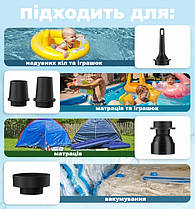 Портативний електронасос PACOONE на акумуляторі, для швидкого та простого надування надувних виробів., фото 3