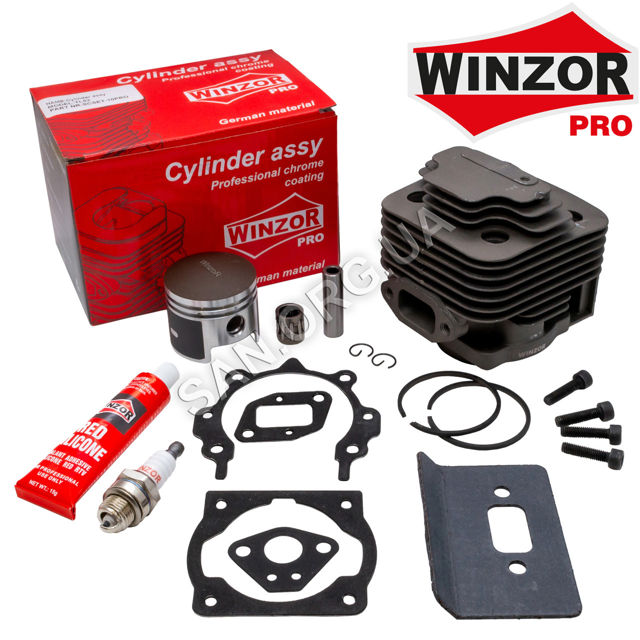 Поршнева на Бензокосу (Мотокосу) 44 мм комплект Winzor Pro Seria Carton