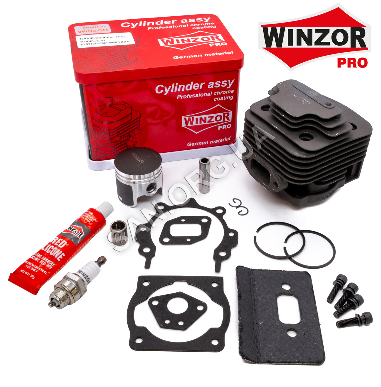 Поршнева на Бензокосу (Мотокосу) 40 мм комплект Winzor Metal Box Pro Seria