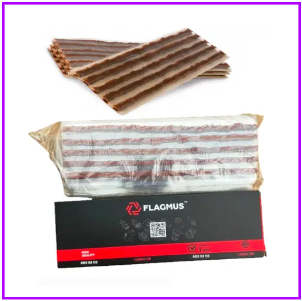Шнур для ремонту безкамерки 200*6 мм (пакет. 30 шт.) коричневий Flagmus