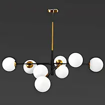 Стельова люстра молекула на 8 білих плафонів 940*940*710 E14, фото 2