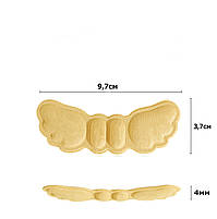 Вставки під п'яти у взуття від натирання бежеві 4мм. Вкладиші метелика для взуття від натоптишів та мозолів, фото 2