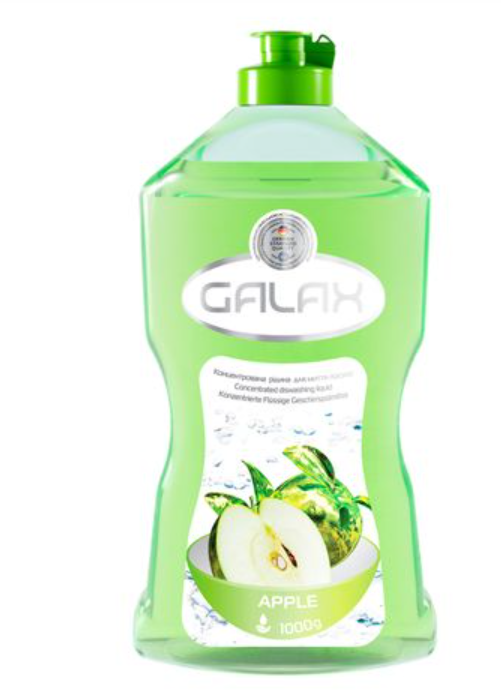 Засіб для миття посуду концентрований Яблуко Galax 1000 мл. 4260637724304