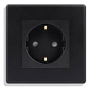 Розетка 1DAL | Чорний з З/К + Шторки (P86-ST.BL), фото 9