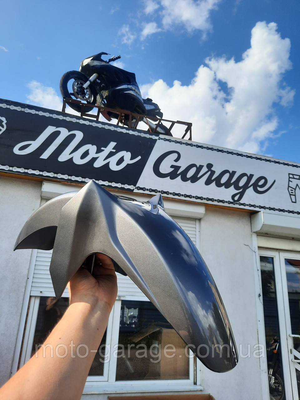 Крило переднє Lifan LF175-2E, CityR,LF150-2E, Spark, Musstang,Viper, Сірий глянець, фото 1