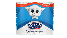 Папір туалетний целюлозний "Диво" Soft, 4 рул