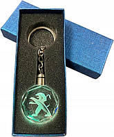 Брелок автомобільний на ключі Пежо GF авто брелок з логотипом Peugeot з підсвічуванням (R051065)