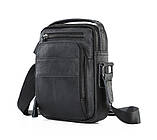 Невелика чоловіча сумка середніх розмірів Leather Collection (5057) чорна, фото 2