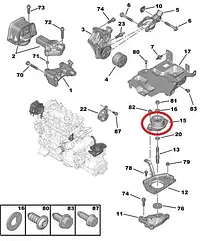 Подушка двигуна ліва Peugeot Partner, Citroen Berlingo B9 (2008-...), 184468
