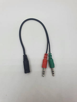 AUX-перехідник XO Big game earphone audio cable 3.5mm to 3.5mm аудіо сплітер 2pin (Чорний), фото 1