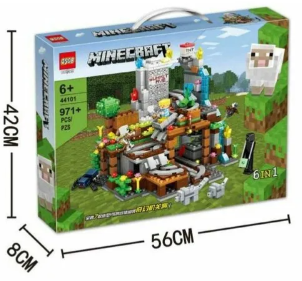 Конструктор 44101 "Minecraft: My World. Шахта Гірська печера 6в1 Майнкрафт" 971 деталь