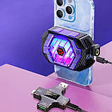 Кулер для телефона смартфона охолодження Sarafox X65 ICESHARK радіатор з ефектом Пельтьє c RGB підсвічуванням, фото 4