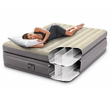 Intex Велюр матрац 64164 NP  розмір 152х203х51 см, вбудований електронасос 220V, двоспальний, фото 6