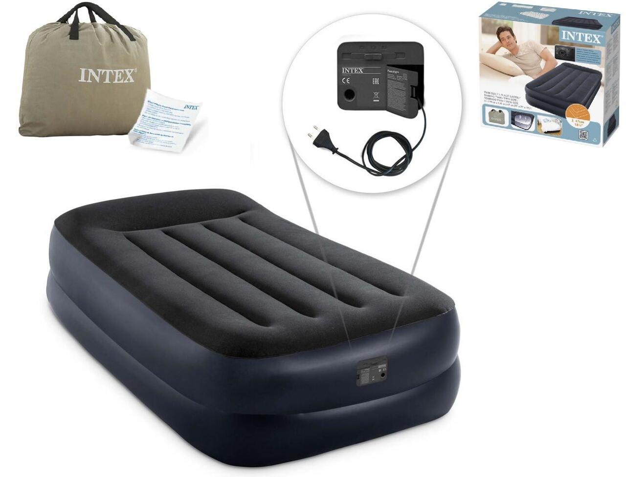 Intex Велюр матрац 64122 з підголовником, розмір 99х191х42 см