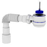 Сифон ДЛЯ ДУШЕВОГО ПІДДОНА НІЗКИЙ 8 СМ глибина із гофрою, фото 2