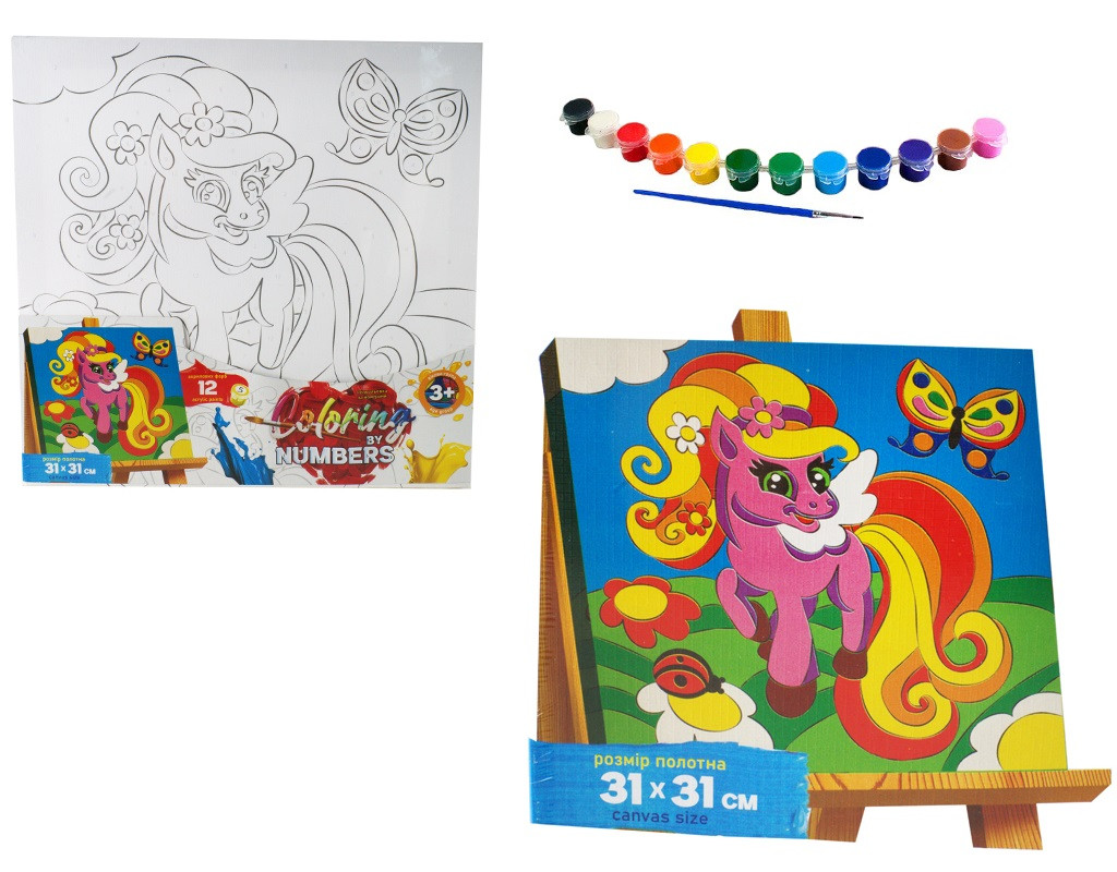 Розмальовка за номерами Coloring by numbers 31х31 см Danko Toys CBN-01-01,02,03,04...10