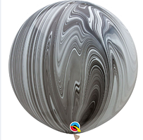 Куля Гігант 30"/76 см Супер Агат Чорно-Білий QUALATEX 1шт