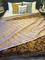 Велюрове стьобане покривало з прошарком холлофайберу 200х220 (різні кольори)