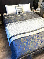 Велюрове стьобане покривало з прошарком  холлофайберу 200х220 (різні кольори)