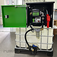 Міні АЗС на основі єврокуба на 1000 літрів, заправна станція для дизеля, 220 В, 60 л/хв