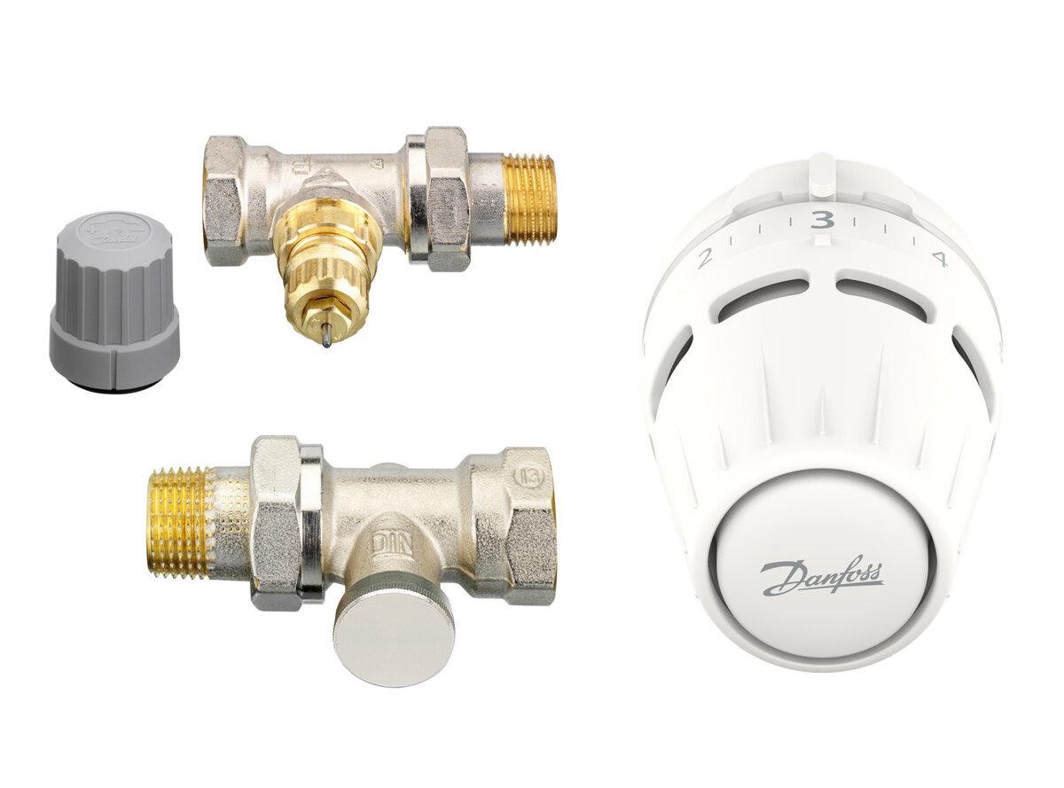 Комплект радіаторний Danfoss термостатичний REGUS RA + RA-FN + RLV-S 1/2" прямий