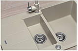 Кухонна гранітна мийка зі зливом Concept dg205c60be бежева, фото 3