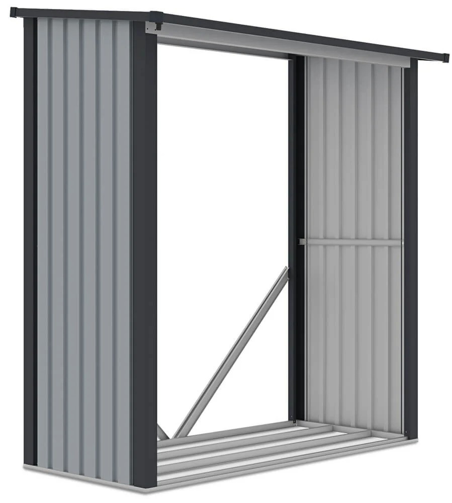 Навіс для дров 182x89 см Hardmaister Denver світло-сірий, фото 1