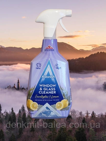 Засіб для миття скла, дзеркал, скляних панелей Astonish Window & Glass 750 мл.