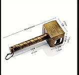 Відкривачка для пляшок "Молот Тора" - 16.5 см міцний металевий брелок для пива, Бронза, фото 3