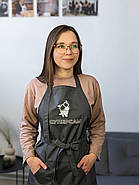 Фартух водовіштовхульний Solar з логотипом до 25 см | Вишивка | Фартух для б'юті майстра Сірий, фото 3