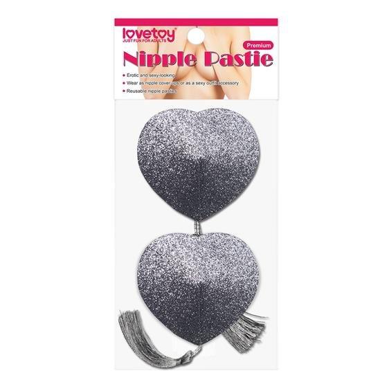 Пестіси - Reusable Glitter Heart Tassel Nipple Pasties 18+, фото 1