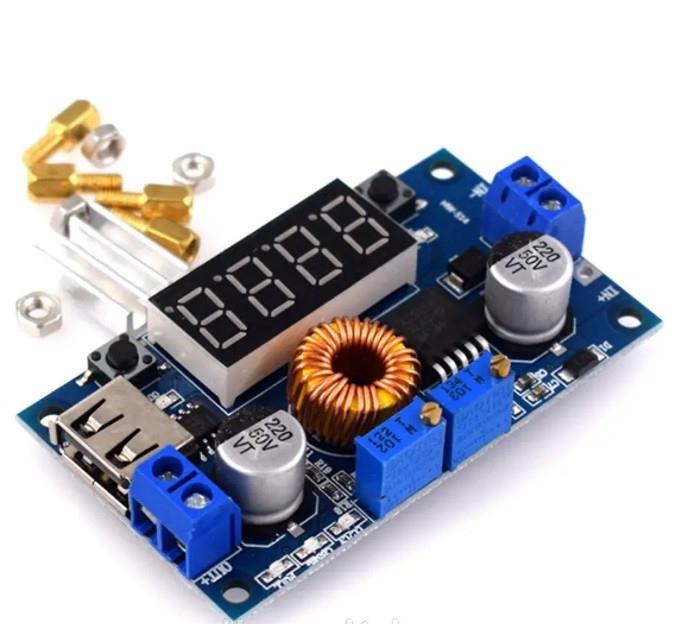 Перетворювач DC-DC знижувальний на XL4015E 5А (HW-514) 75W з індикацією CC/CV, фото 1