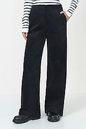 Широкі жіночі вельветові штани Baon B2923520-200 чорні M