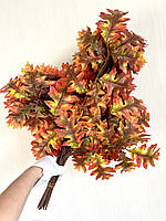Штучні осінні гілки дуба. Дубові, осінні листя ( латекс, 12 штук), фото 2