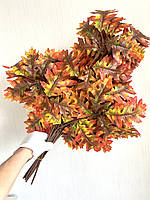 Штучні осінні гілки дуба. Дубові, осінні листя ( латекс, 12 штук), фото 6