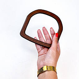 Дерев'яні ручки для сумки 12,8*12 см коричневі, пара, ручки на сумку, дерев'яні ручки для сумок