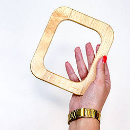 Дерев'яні ручки для сумки 14,8*13 см натуральні, пара, ручки на сумку, дерев'яні ручки для сумок