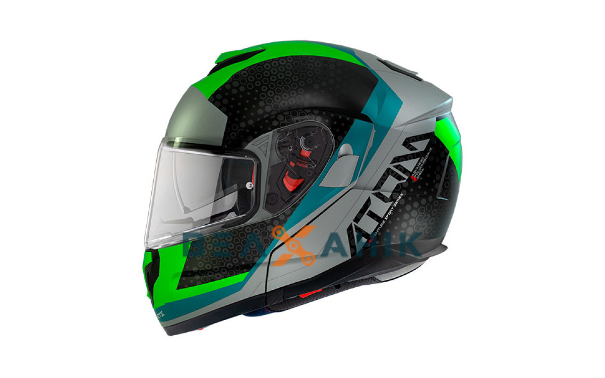 Шолом (модуляр) MT ATOM SV Adventure A6 Gloss Green [S]