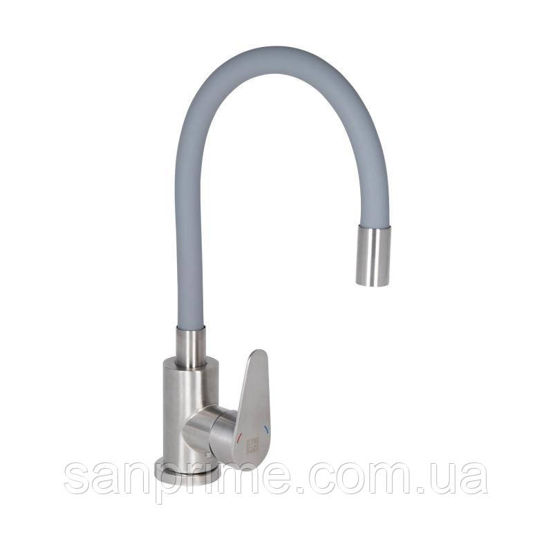 Змішувач для кухні Lidz Vida 015F3 з гнучким виливом (k35) LDVID015F3GRE43356 Grey