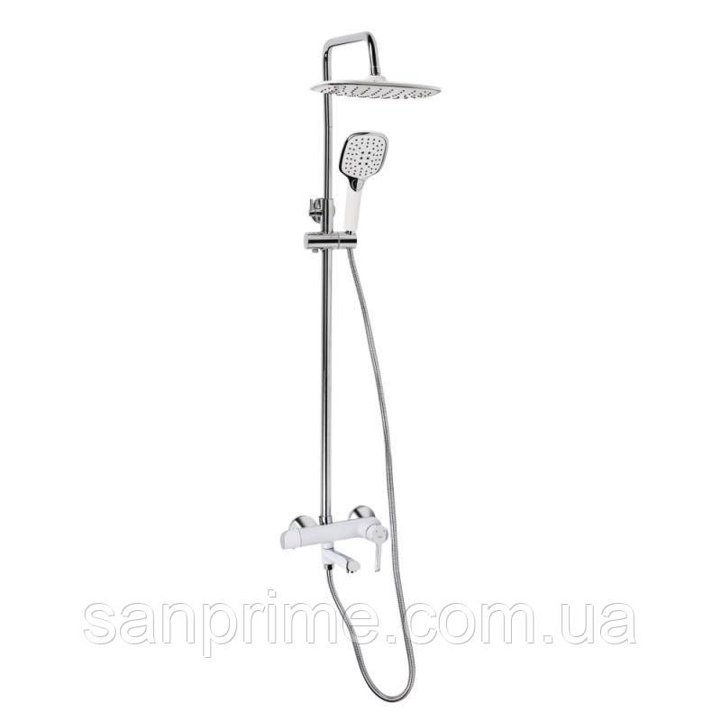 Душова система універсальна Qtap Grand на три споживача (з виливом) QTGRAWCR1004 Chrome/White