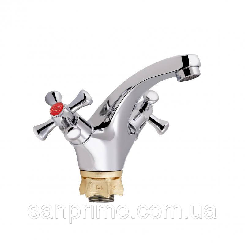 Змішувач для раковини Lidz Lamb 161F двохвентильний LDLAM161FCRM35446 Chrome