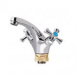 Змішувач для раковини Lidz Lamb 161F двохвентильний LDLAM161FCRM35446 Chrome, фото 4