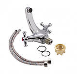 Змішувач для раковини Lidz Lamb 161F двохвентильний LDLAM161FCRM35446 Chrome, фото 5